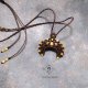 LUNULA słowiański księżyc Tygrysie Oko naszyjnik choker pleciony makramowy delfina dolls