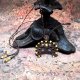 LUNULA słowiański księżyc Tygrysie Oko naszyjnik choker pleciony makramowy delfina dolls
