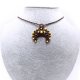LUNULA słowiański księżyc Tygrysie Oko naszyjnik choker pleciony makramowy delfina dolls