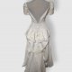 Vintage suknia ślubna wyszywana koralikami 36 kość słoniowa z trenem