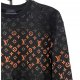 Louise Vuitton Paris Oryginalna Bluza z długim rękawem z kodem QR czarna zmultiplikowane loga – rozmiar XL