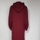 Długa sukienka dresowa z kapturem i kieszeniami bawełna burgund R 38 M Hv266