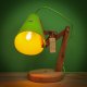 ZORYA - Unikalna, regulowana, drewniana lampka biurkowa | Jasna zieleń