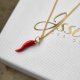 CHILLI-naszyjnik srebro złocone 24K