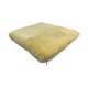 Poduszka dekoracyjna siedzisko kwadratowa żółty relugan wełniana skórzana naturalna