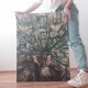 Obraz akrylowy ręcznie malowany 60x80 cm "Trampki nad miastem"