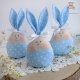 Króliczek jajo wielkanocne, dekoracja wiosenna, króliczek do koszyczka wielkanocnego, błękit