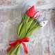 Kwiaty tulipany ręcznie szyte, bukiet na prezent, ozdoba na Wielkanoc, wiosenna dekoracja, czerwony