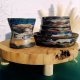 ORYGINALNA KAMIONKOWA CZARKA "CERAMICZNA FANTAZJA" designerski kubek ceramiczny OZDOBNY WORECZEK JUTOWY W ZESTAWIE garncarstwo polskie GAIA