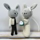 Młoda para króliczki ręcznie robione prezent ślubny