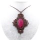Rubinowy Portal ~ wisior rubin z zosytem i szmaragdem / choker - naszyjnik pleciony ~ DelfinaDolls ~ mikro makrama