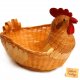 Koszyk kura na pisanki, pleciony, drewniany, Wielkanoc