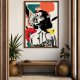 Plakat Dziewczyna kolaż portret kolorowy - format 50x70 cm