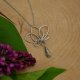 Wisiorek kwiat lotosu labradoryt, wire wrapping, stal chirurgiczna