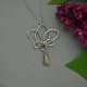 Wisiorek kwiat lotosu labradoryt, wire wrapping, stal chirurgiczna