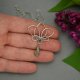 Wisiorek kwiat lotosu labradoryt, wire wrapping, stal chirurgiczna