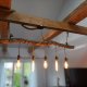 Drewniana lampa  wiszaca