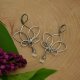 Długie kolczyki kwiat lotosu kryształ górski, wire wrapping