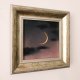Obraz olej na płótnie, krajobraz nocny, księżyc, ręcznie malowany, dekoracja sypialni, brązowy