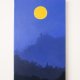 Obraz olejny na płótnie, pejzaż nocny, księżyc, ręcznie malowany, dekoracja pokoju dziecka, niebieski granatowy