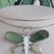 Naszyjnik: zielony motyl wisiorek z awenturynem i jadeitem