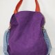 Torba hobo XXL - fiolet, pomarańcz, szaroniebieski