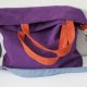 Torba hobo XXL - fiolet, pomarańcz, szaroniebieski