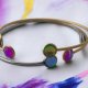 Bransoletka NEON cuff - fuksjowe oczka