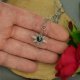 Mały wisiorek róża wiatrów hematyt, wire wrapping, stal chirurgiczna