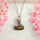 Naszyjnik Labradoryt Kwiatki stal chirurgiczna wisiorek handmade wirewrapping