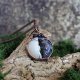 Wisior agat larvikit księżyc półksiężyc dwa księżyce ying yang rownowaga miedź antyczna magiczny