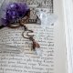 Wisior kwarc aqua aura księżyc półksiężyc słowiański miedź antyczna magiczny