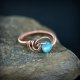Apatyt pierścionek wire wrapping z miedzi