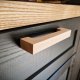 Uchwyt do mebli, drewniany, z drewna, buk 240mm, nowoczesny, kanciasty, do kuchni, do szaf i mebli IKEA, szuflad, z litego drewna