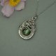 Wisiorek z labradorytem, wire wrapping, stal chirurgiczna, labradoryt