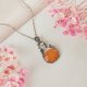 Naszyjnik Jadeit Pomarańczowy stal chirurgiczna wisiorek handmade wirewrapping