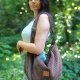 Sztruksowa torba hobo Brązowa