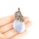 Wisiorek wire wrapping z fioletowym agatem