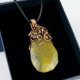 Wisiorek wire wrapping z żółtymi agatami