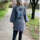 Płaszcz kimono 100% wełna alpaka patchworkowe oko frędzle.
