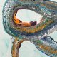 EARTH DRAGON ekspresyjny obraz abstrakcyjny, klimat fantazji 70x100 cm