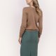 Dzianinowy sweter z dekoltem w serek - SWE345 mocca MKM