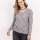 Sweter ażurowy warkocze - SWE342 szary MKM