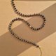 Naszyjnik choker z naturalnych, czarnych pereł