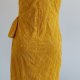 Vintage handmade żółta sukienka z baskinką  retro styl