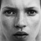 Obraz na płótnie - Portret Kate Moss, modelka, portret modelki, ikona mody, fashion,