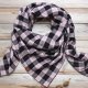Chusta muślinowa w kratkę- damska chusta kwadratowa - modna chusta na jesień