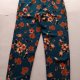 Niebieskie spodnie w pomarańczowe kwiaty vintage retro boho hippie coquette fairycore