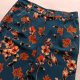 Niebieskie spodnie w pomarańczowe kwiaty vintage retro boho hippie coquette fairycore