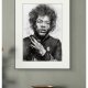Jimi Hendrix - Seria IKONY (A3) - rysunek ręcznie wykonany, na prezent, dla miłośnika muzyki